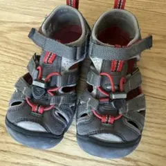 KEEN キッズサンダル グレー/レッド