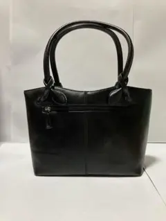 黒　ハンドバッグ　本皮(一部合皮)
