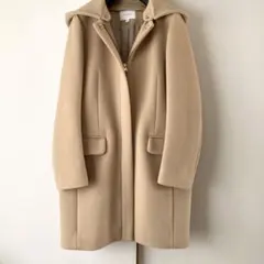 ノーカラーコート ミドル丈