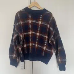 MOUSSY チェック柄 ニットセーター 長袖