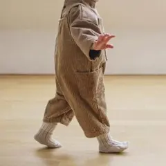 コーデュロイ ベージュ サロペット 95cm未満