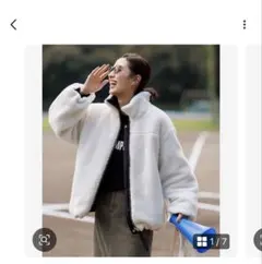 【TAION×UNFILO】リバーシブルボアダウンアイボリー　Ｓサイズ