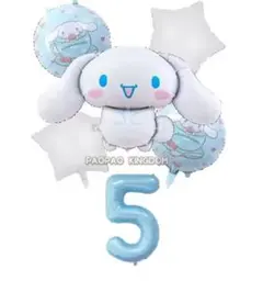 誕生日　シナモロール　バルーンセット　5歳