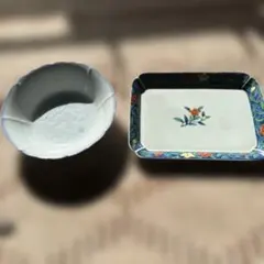 花柄デザインの皿セット　2枚セットで