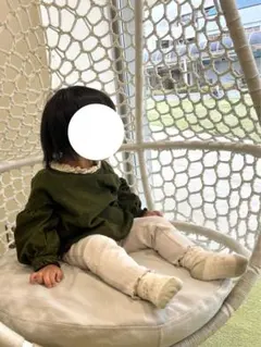 オリーブグリーン フリル付きシャツ