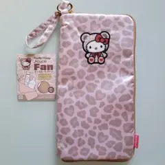 ハローキティ どっとポーチ Fan ヒョウ柄 ポーチ 新品 a