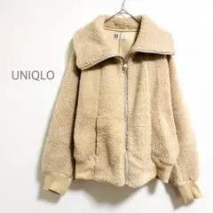 ユニクロユー ボアブルゾン ジップアップ あったか L ふわふわ