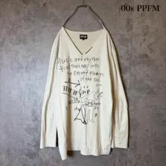 イタリア製・エルメス】アルファベット総柄 長袖Tシャツ L ユニ