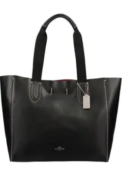 COACH ブラック レザーショルダーバッグ