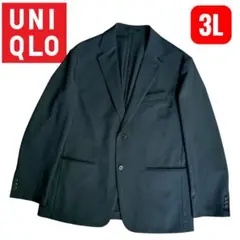 美品　UNIQLOユニクロ 感動ジャケット ウールライク　ネイビー　3L