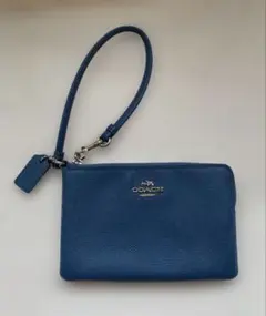 COACH 青 レザー キーケース　財布