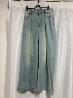 jeanasis タックワイドデニムパンツ　M 完売色