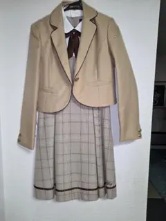 イーストボーイ　卒業新品同様160 ベージュ チェック　ジャケット ドレスセット