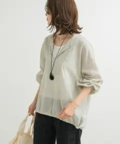 新品◆DOORS◆リネンブレンドドロストチュニック《NATURAL》◆ドアーズのサムネイル