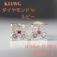 JH58☆高級 ルビー0.46ct ダイヤ プラチナ ピアス 鑑別付 - メルカリ