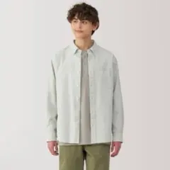 無印良品 洗いざらし　オックスボタンダウン　長袖シャツ