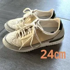 ★【極美品】オニツカタイガー へシンティ ホワイト グリーン 23.5 HSINTI / ヘシンティ（スニーカー）｜Onitsuka Tiger（オニツカ