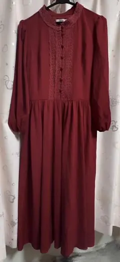 ロングワンピース ドレス レディース 赤 春 秋 冬