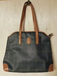 【CASTELLANI ITALY、ace】レザートートバッグ チェック柄