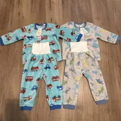 【新品未使用タグ付き】フリース ベビーパジャマ 90cm 2着セット