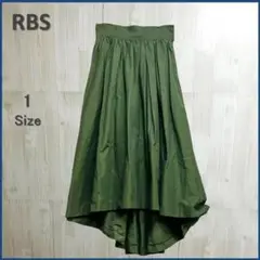 RBS フィッシュテールロングスカート マキシ タックフレア カーキオリーブ ◆のサムネイル