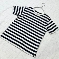【c266】トップス　Tシャツ　半袖　ボーダー　ネイビー　ホワイトのサムネイル