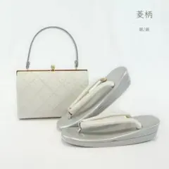 ☆新品未使用☆礼装用佐賀錦シルバー系草履バッグセット　フリーサイズ