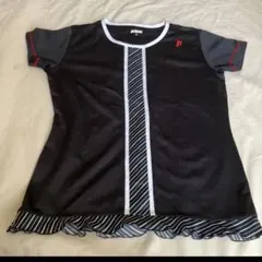 Princeエレガント　テニスウェア ゲームシャツ ブラック LLサイズ
