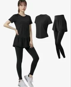 新品未使用　Realwill ヨガウェア 上下セット ブラック