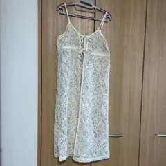 かぎ編みキャミソールワンピース ロング アイボリー
