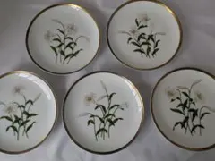 深川製磁×君島一郎 白百合皿5枚セット