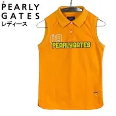 パーリーゲイツ レディース ノースリーブ ポロシャツ オレンジ 00