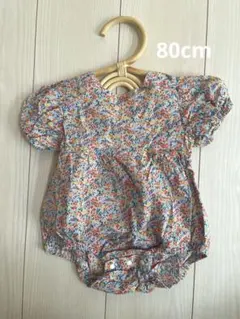 【美品】ELMO 花柄ロンパース サイズ80