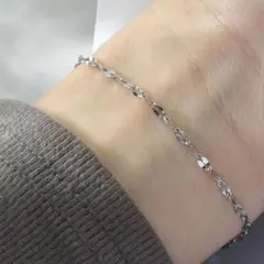 ブレスレット ペタルチェーン キラキラ 新品 サージカルステンレス シルバー