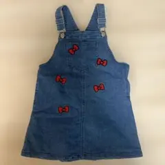 プティマイン　Hello Kitty デニム ジャンバースカート