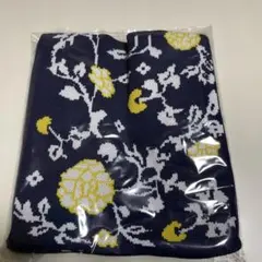花柄 ニットバッグ トートバッグ ネイビー