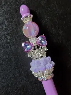 カスタムボールペンカスタムタッチペン 夜光 チューリップ リボン 王冠 キラキラ