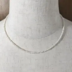 ch様用、、極細淡水パールネックレス、38cm、全長43cm