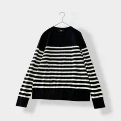 AZUL by moussy スターボーダー長袖クルーネック ニット XSのサムネイル