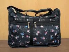 レスポートサック　ショルダーバッグ　花　小花　ブラック　黒のサムネイル