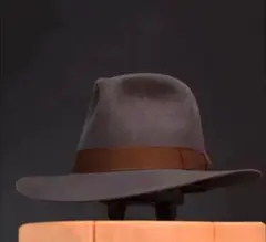 【上質フェルト】グレー中折れハット 58–60cm