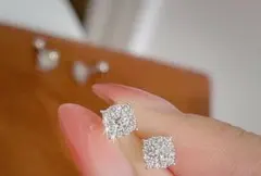 天然ダイヤモンドピアスk18