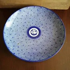 伊万里　染付みじんこ文大皿　35cm　明治～大正期
