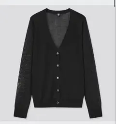 ユニクロ　ライトVネックカーディガン　長袖　ブラック　Mサイズ