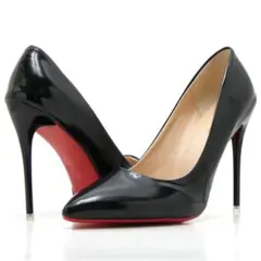 レッドソール ハイヒールパンプス エナメルブラック 27cm 12cmヒール