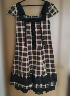 axes チェック柄 ノースリーブワンピース M　秋冬物