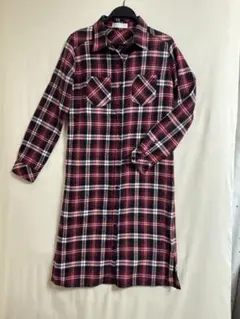 CECIL MCBEE チェック柄　長袖シャツワンピース