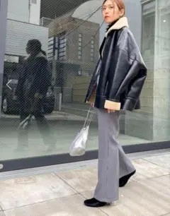 【フーズフーギャラリー】美品✨W.W.G フレアプレスパンツ F チェック
