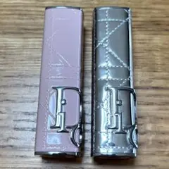 【美品】Dior リップスティックケース 2個セット ピンク シルバー