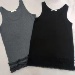 ローリーズファーム　LOWRYS FARM　裾フリルタンクトップ　2枚セット